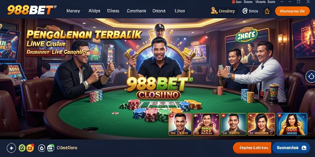 Tampilan menarik dari gameplay Live Casino di 988BET.