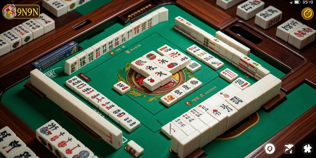Tampilan gameplay Mahjong yang menarik dalam 9N9N.