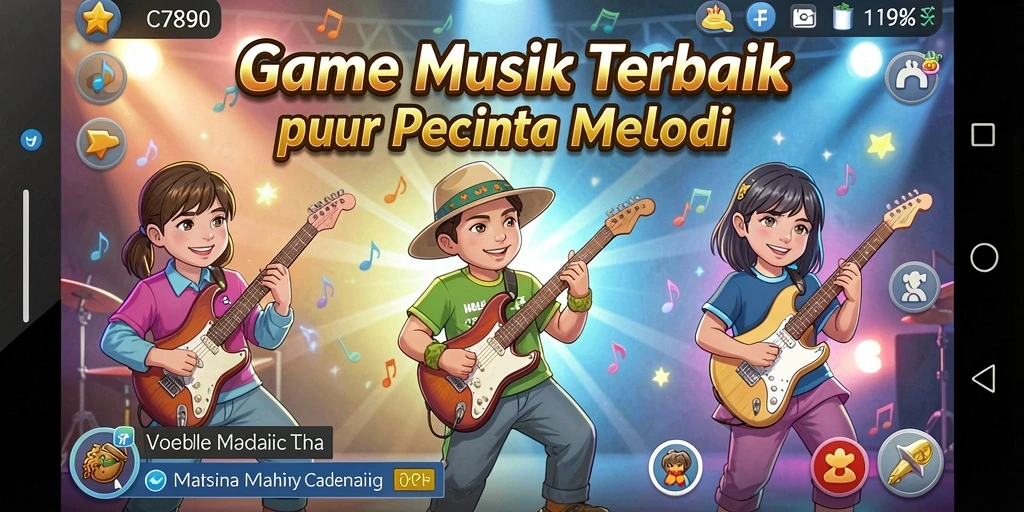 Gameplay menarik C7890 dengan variasi lagu yang kaya.