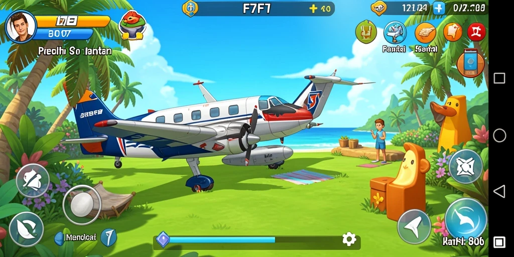 Tampilan gameplay F7F7 yang ceria dan mengasyikkan.