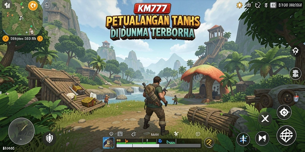 Tampilan gameplay KM777 yang menakjubkan di dunia terbuka.
