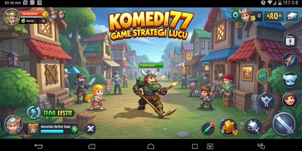 Screenshot gameplay KOMEDI77 menampilkan strategi seru dan humor yang lucu.