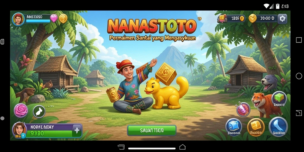 Tampilan gameplay NANASTOTO yang seru dan berwarna.