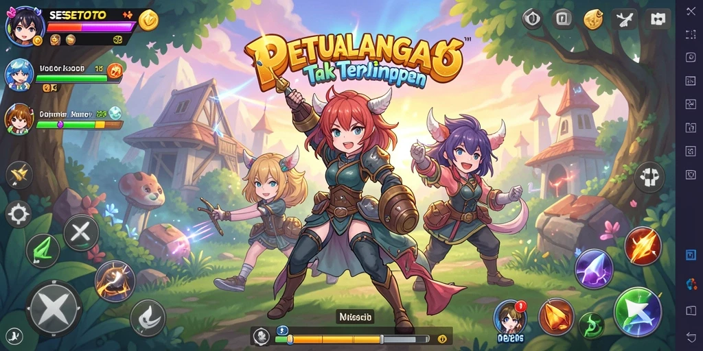 Tampilan gameplay SESETOTO yang memukau dan penuh warna.