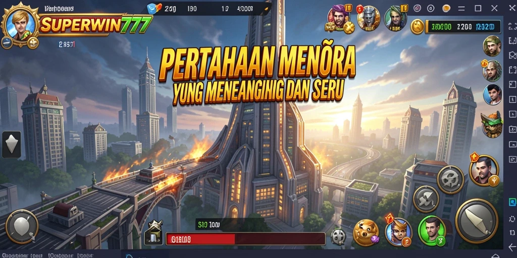 Gameplay SUPERWIN777 yang seru dalam pertahanan menara.