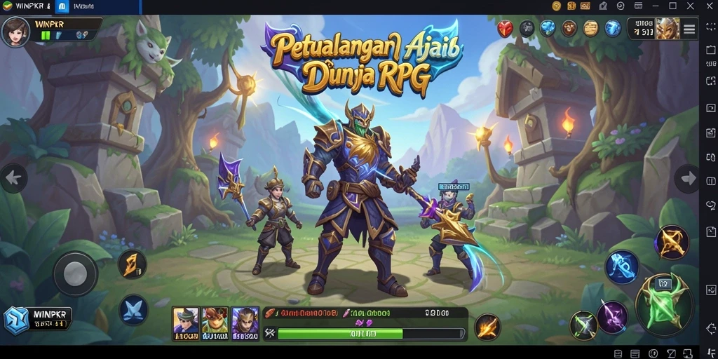 Tampilan gameplay seru di dunia RPG yang fantastis.