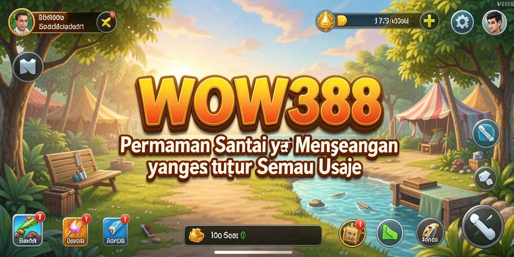 Screenshot WOW388 menunjukkan karakter yang beraksi dalam gameplay santai.